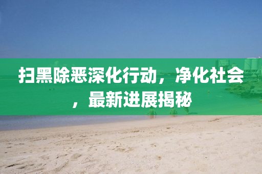 扫黑除恶深化行动，净化社会，最新进展揭秘