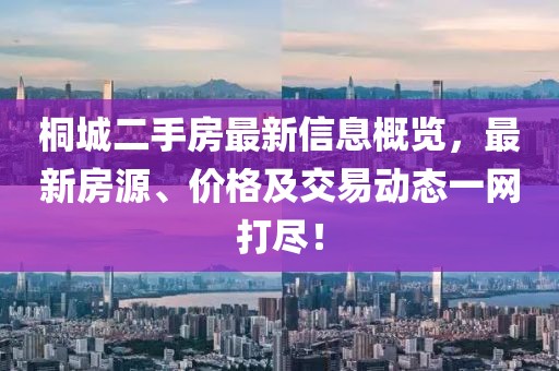 桐城二手房最新信息概览，最新房源、价格及交易动态一网打尽！