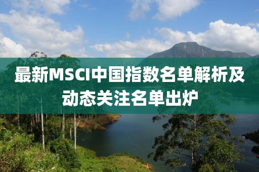 最新MSCI中国指数名单解析及动态关注名单出炉