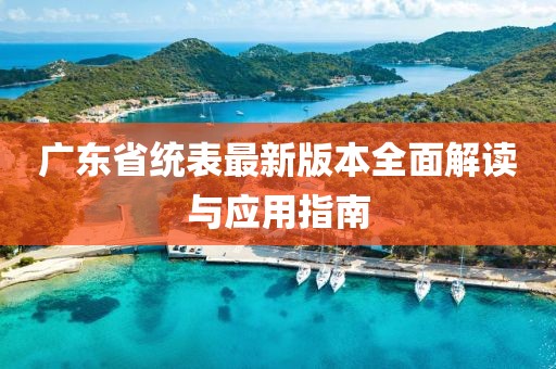 广东省统表最新版本全面解读与应用指南