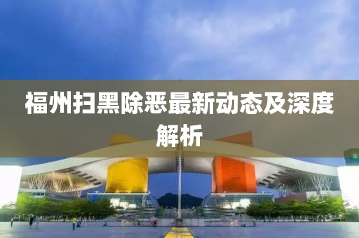 福州扫黑除恶最新动态及深度解析