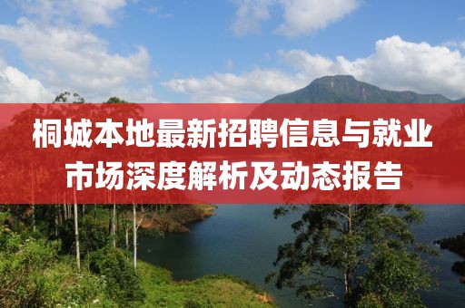 桐城本地最新招聘信息与就业市场深度解析及动态报告