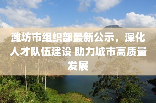 潍坊市组织部最新公示，深化人才队伍建设 助力城市高质量发展