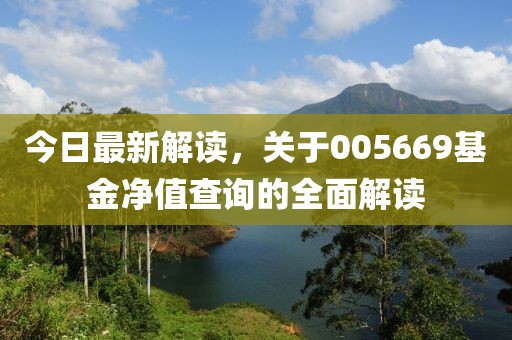 今日最新解读，关于005669基金净值查询的全面解读