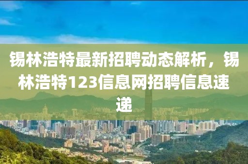 锡林浩特最新招聘动态解析，锡林浩特123信息网招聘信息速递