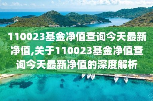 110023基金净值查询今天最新净值,关于110023基金净值查询今天最新净值的深度解析